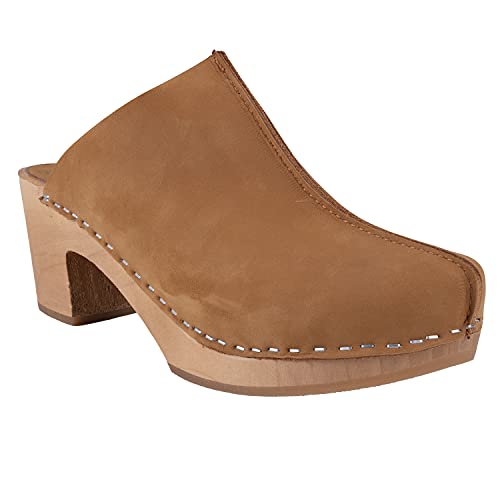 Vollsjö Damen Clogs Aus Holz Und Leder Hausschuhe Schwarz Holzschuhe Clogs Für Frauen, Modisch Und Gemütlich Freizeitschuhe, Heimschuhe, Hergestellt In Der EU, 38, Hellbraun Vollsjö Damen Clogs Aus Holz Und Leder Hausschuhe Schwarz Holzschuhe Clogs Für Frauen, Modisch Und Gemütlich Freizeitschuhe, Heimschuhe, Hergestellt In Der EU, 38, Hellbraun von Vollsjö