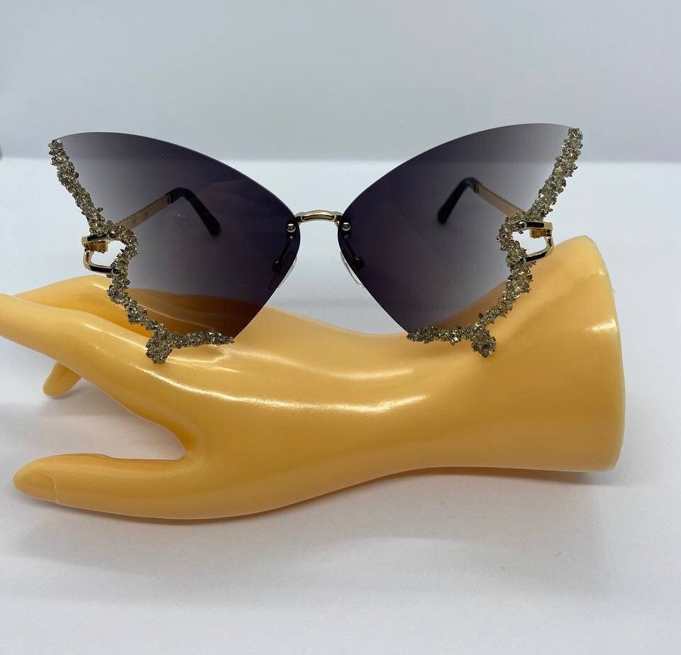 Brille, Schmetterlingsbrille, Sonnenbrille, Schmetterling, Oversized, Festival von VolpiSeraBoutique