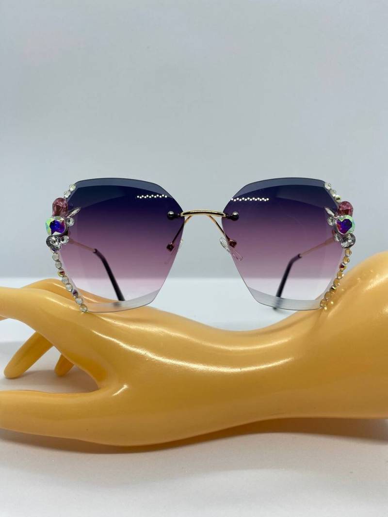 Elegant Glasses, Sunglasses, Sparkly Festival Oversized Glasses von VolpiSeraBoutique