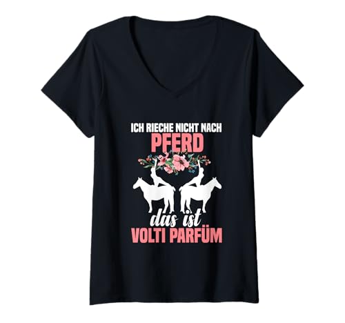 Damen Voltigiergruppe Reiten Training Voltigieren Voltigierer T-Shirt mit V-Ausschnitt von Volti Mädchen Kleidung & Voltigieren Reitzubehör