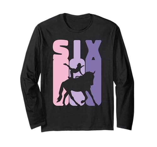 6. Geburtstag Reiterin 6 Jahre Mädchen Dressur Voltigieren Langarmshirt von Voltigieren Mädchen Dressurreiten Geburtstag Volti