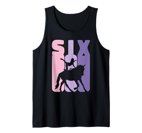6. Geburtstag Reiterin 6 Jahre Mädchen Dressur Voltigieren Tank Top von Voltigieren Mädchen Dressurreiten Geburtstag Volti