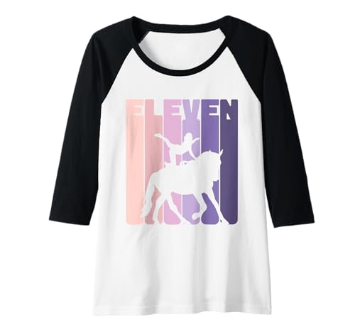 Damen 11. Geburtstag Reiterin 11 Jahre Mädchen Dressur Voltigieren Raglan von Voltigieren Mädchen Dressurreiten Geburtstag Volti