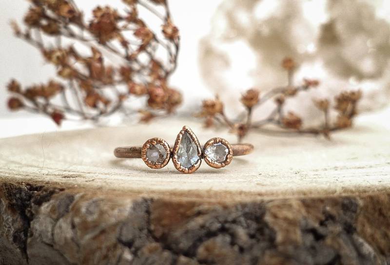 Aquamarin Kupfer Ring Handgefertigter Schmuck Mit Geburtsstein Aquamarin Kupfer Ring Handgefertigter Schmuck Mit Geburtsstein von Volucelle