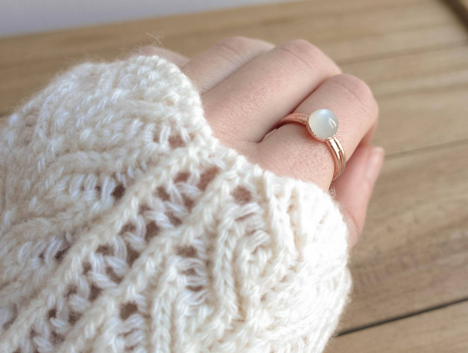 Handgemachte Mondstein Kupfer Ring Natürlicher Edelstein, Festival Schmuck Handgemachte Mondstein Kupfer Ring Natürlicher Edelstein, Festival Schmuck von Volucelle