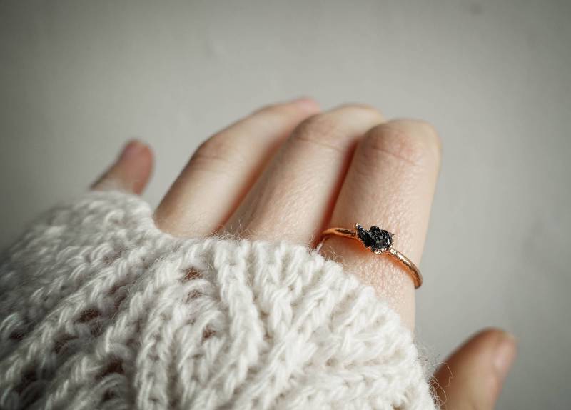 Black Diamond Kupfer Ring/Edelstein Schmuck Einzigartiges Handgemachtes Geschenk Black Diamond Kupfer Ring/Edelstein Schmuck Einzigartiges Handgemachtes Geschenk von Volucelle