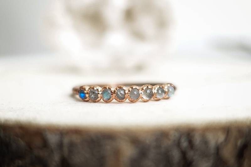 Multi Labradorit Kupfer Ring/Geschenk Für Frauen Handgemachter Unikat von Volucelle