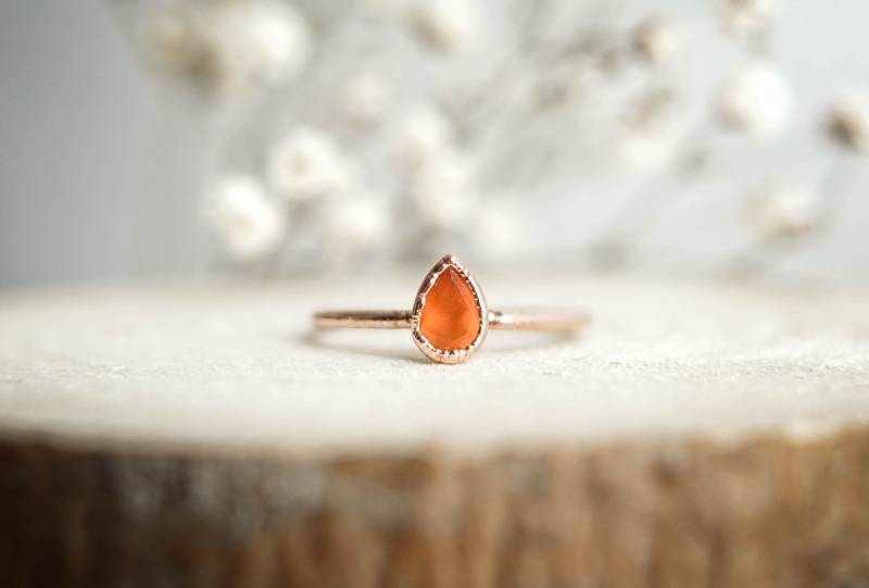 Oranger Karneol Edelstein Ring/Handgemachter Schmuck Unikat von Volucelle