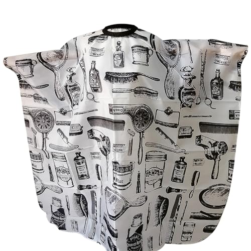 volumoon Professionelle Friseurumhang, Haar Salon Cape, Haarschneideumhang mit Hakenverschluss, Haarschnitt Friseurumhänge Wasserdichter, Schneideumhang Friseur für Herren Kinder 145 * 120cm von volumoon