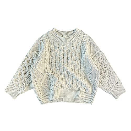 Volunboy Baby Jungen Mädchen Strickpullover Rundhals Sweater Winter Warme Pulli Langarm Oberteile(4-5 Jahre,Weiß,Größe 120) von Volunboy