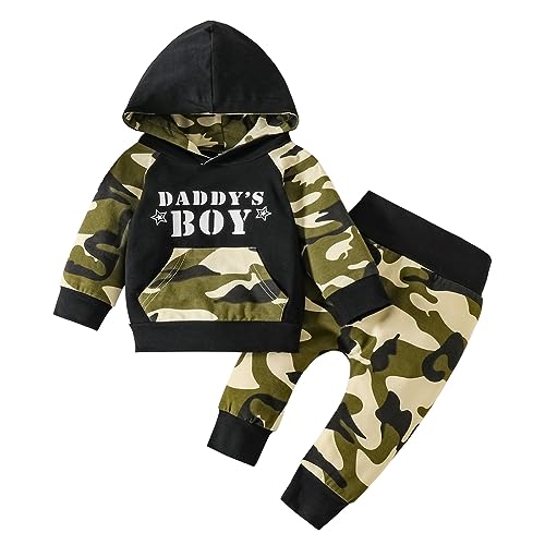 Volunboy Bekleidungssets für Baby Jungen, Neugeborenen Langarm Hoodies + Lange Hose 2PCS Jogginganzug(18-24 Monate,Tarnfarbe,Größe 100) von Volunboy