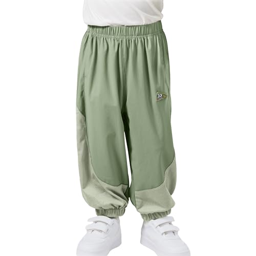 Volunboy Kinder Jogginghose Leichte & Atmungsaktive Jogger mit Taschen Elastischer Bund Lässige Hose Für Sommer, Schule & Freizeit(Größe 90,18-24 Monate,Grün von Volunboy