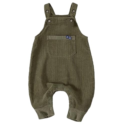 Volunboy Unisex Baby Dinosaurier Latzhose, Kordsamt Verstellbare Ärmellose Strampler Overall(2-3 Jahre,Grün,Größe 95) von Volunboy