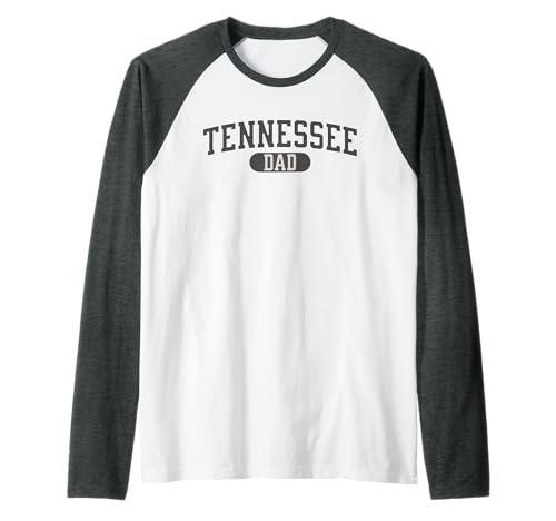 Herren Vintage Tennessee Dad Bold Varsity Collegiate Lettering Raglan von Volunteer State Family Pride Apparel and Gifts