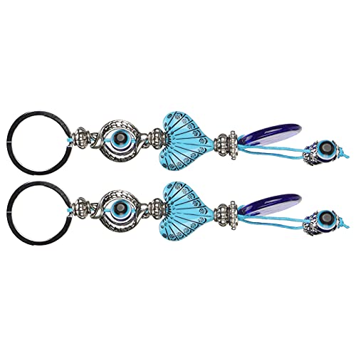 Voluxe Blaues Auge Schlüsselanhänger, Exquisite Handwerkskunst 2Pcs Lucky Eye Schlüsselanhänger Langlebiges Türkisches Blaues Auge Schmuck Auge Schlüsselanhänger für Mädchen von Voluxe