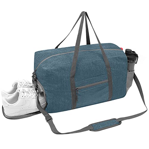 Vomgomfom 35L Leichte Sporttaschen mit Schuhfach für Damen Herren, Blau von Vomgomfom