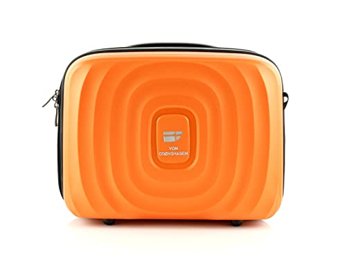 Von Cronshagen Kosmetikkoffer Mans Beauty Case | aus stabilem Polypropylen | großes Beautycase mit Aufsteckfunktion | passend zu Mogens Koffer | mit längenverstellbaren Schultergurt (orange) von Von Cronshagen