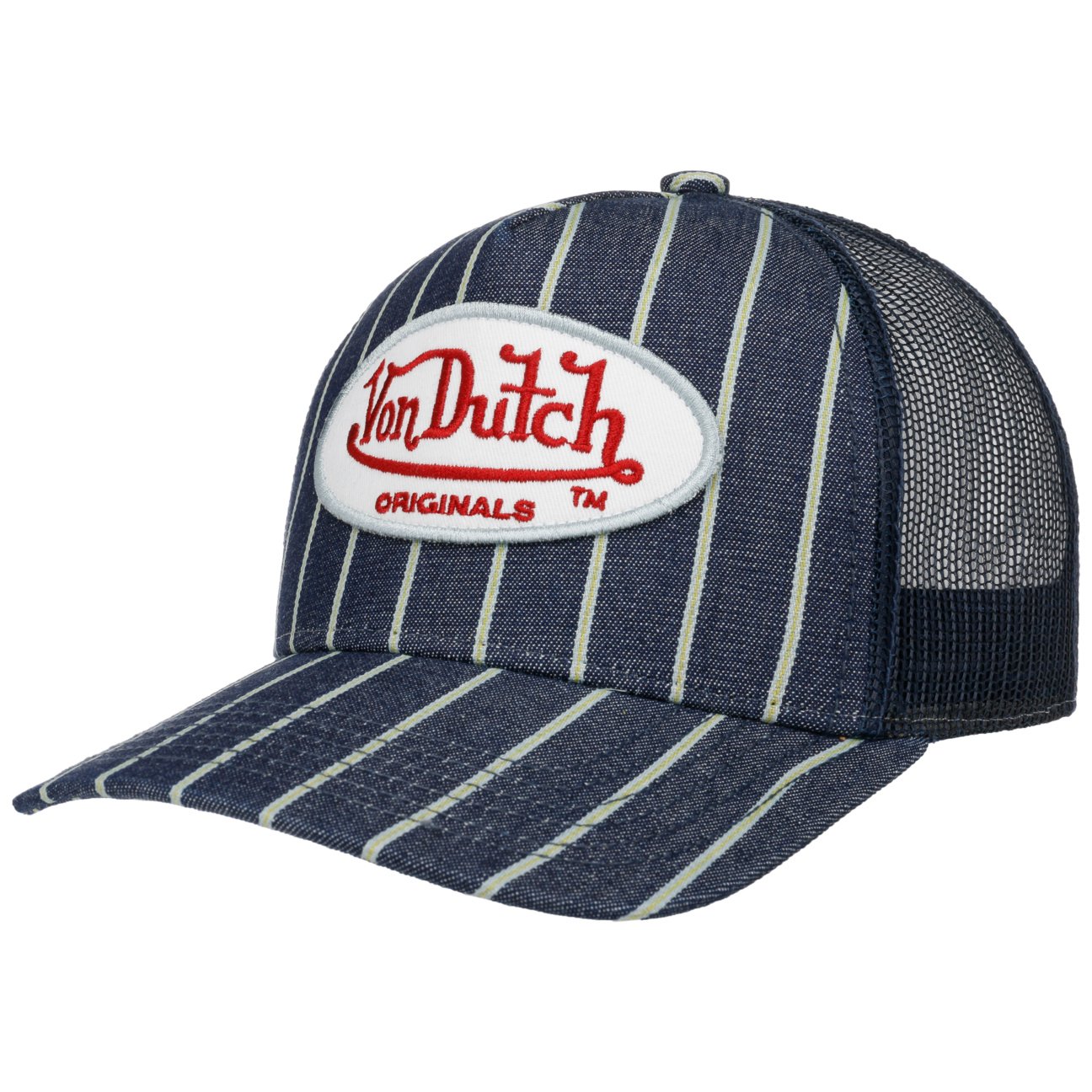 Denim Stripes Trucker Cap by Von Dutch von Von Dutch