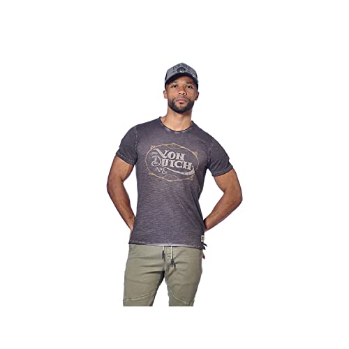 Herren-T-Shirt, 100 % Baumwolle, T-Shirt für Herren, Regular, atmungsaktiv und weich, braun, XXL von Von Dutch