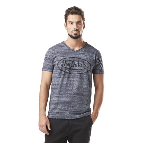 Herren-T-Shirt Ron, T-Shirt für Herren, Regular Fit, V-Ausschnitt & kurze Ärmel, Dunkelblau/Hellgrau, L Herren-T-Shirt Ron, T-Shirt für Herren, Regular Fit, V-Ausschnitt & kurze Ärmel, Dunkelblau/Hellgrau, L von Von Dutch