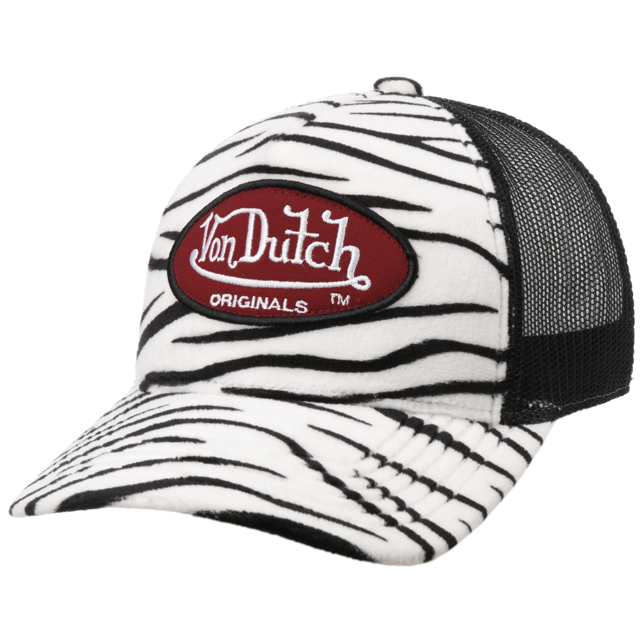 Soft Animal Zebra Trucker Cap by Von Dutch von Von Dutch