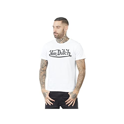 Tshirt Herren 100% Baumwolle, T Shirt Herren, Natürlich, Luftiges Netzgewebe, Weiß Schwarz, XL von Von Dutch