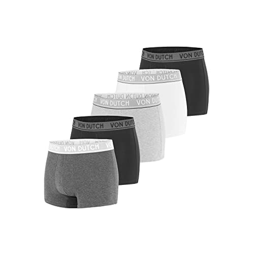 Unterhosen Männer Empfindliche Haut, Boxershorts Herren, Angenehm (5er Pack), Schwarz/Grau/Dunkelgrau/Weiß, S von Von Dutch