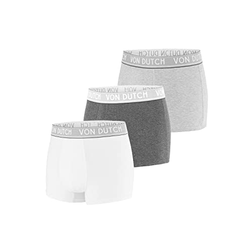 Von Dutch 3er Pack Original Boxer Brief Boxershorts Herren Unterwäsche VD1BCX3ORIGI, Farbe:Lightgrey/Darkgrey/White, Bekleidungsgröße:XXL von Von Dutch