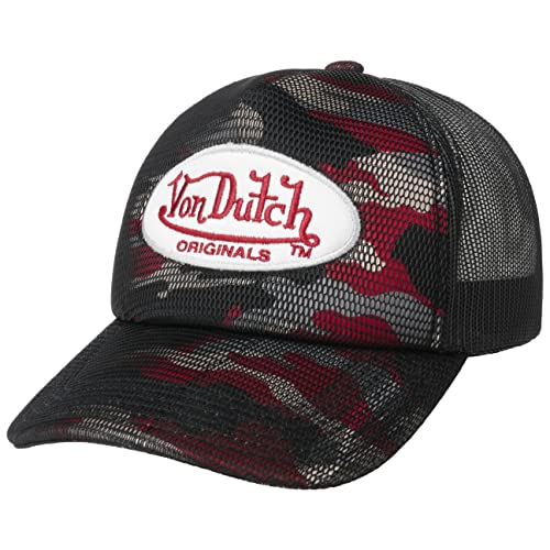 Von Dutch Camo Foam Trucker Cap Basecap Baseballcap Meshcap Curved Brim (One Size - schwarz-rot) von Von Dutch