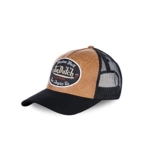 Von Dutch Unisex Oval Motiv Retro Trucker Cap Black/Brown One Size von Von Dutch