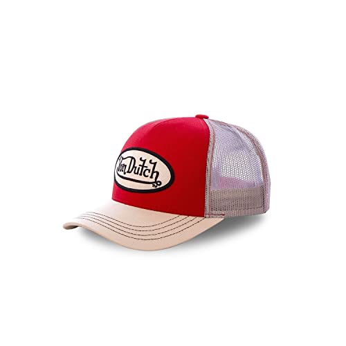 Tracker Kappe Herren Natürlich, Cap Herren, Hypoallergen, Angenehm, Rot/Beige, Einheitsgröße von Von Dutch