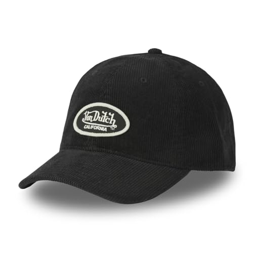 Von Dutch Dad Cap für Erwachsene aus Samt mit Log-Patch, schwarz / weiß, One size von Von Dutch