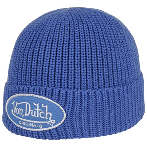 Von Dutch Fisherman Patch Logo Beanie Strickmütze Umschlagmütze (One Size - blau), 55-59 von Von Dutch