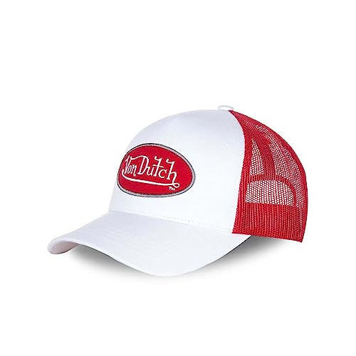 Cap Herren Atmungsaktiv, Tracker Kappe Herren, Perfekter Halt, Weiß Rot, Einheitsgröße von Von Dutch