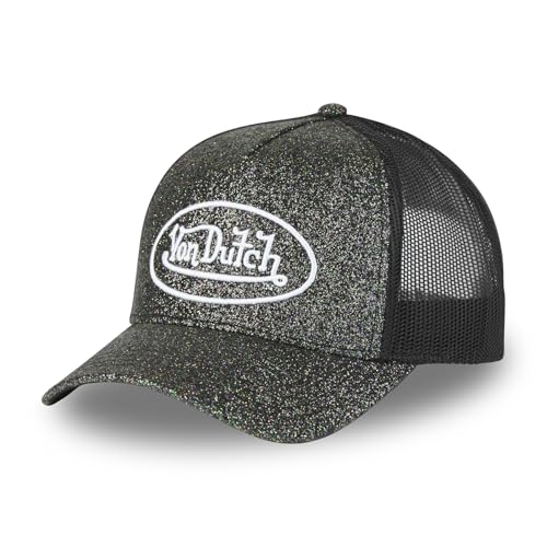 Von Dutch Herren & Damen Verstellbare Kappe Glitzer Trucker Cap (Glitzer), grau / schwarz, Einheitsgröße von Von Dutch