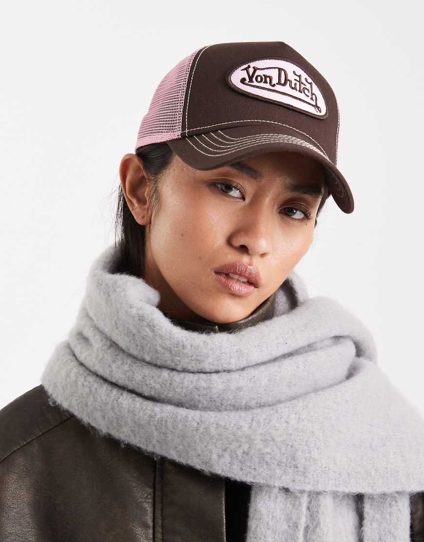 Von Dutch - Klassische Trucker-Kappe in Braun und Rosa-Brown von Von Dutch