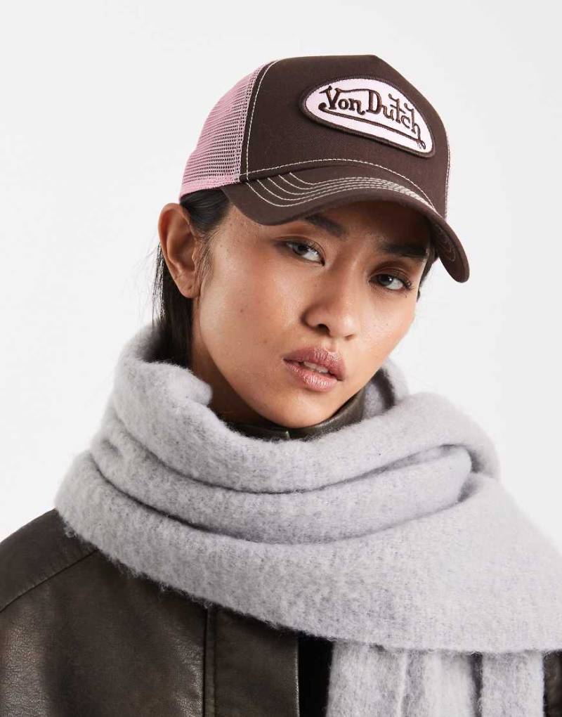Von Dutch - Klassische Trucker-Kappe in Braun und Rosa-Brown von Von Dutch