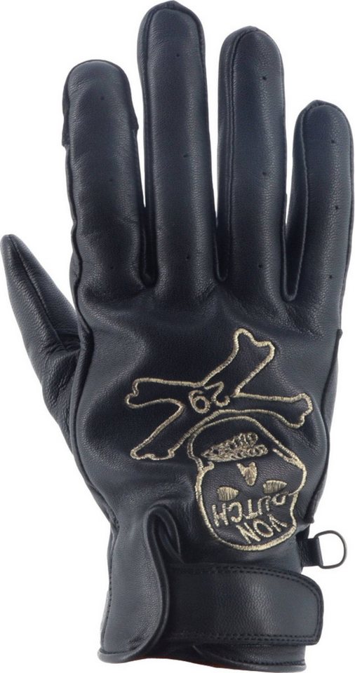 Von Dutch Motorradhandschuhe Von Dutch X Helstons Bones perforierte Motorrad Handschuhe perforiert,kurze Stulpe,Touchscreenbedienung möglich von Von Dutch