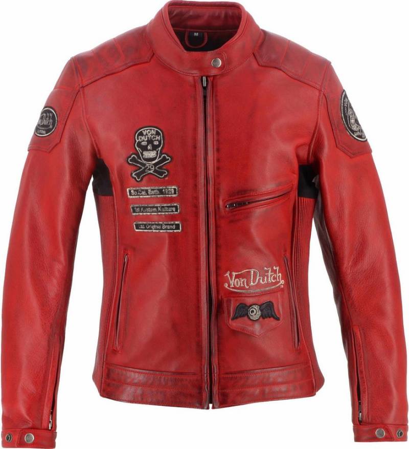 Von Dutch Motorradjacke X Helstons Pretty Damen Motorrad Lederjacke Rückenprotektor enthalten,Ellenbogenprotektoren enthalten,Schulte von Von Dutch