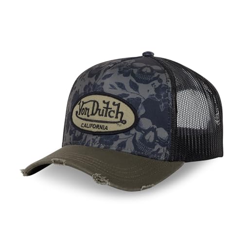 Von Dutch Mütze Herren Damen Verstellbar Cap Trucker Print, khaki/schwarz, One size von Von Dutch