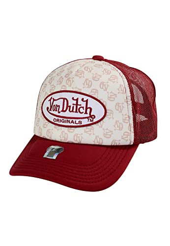 Von Dutch Trucker Cap Tampa Camel AOP Red Beige Dunkelrot, Size:OneSize von Von Dutch