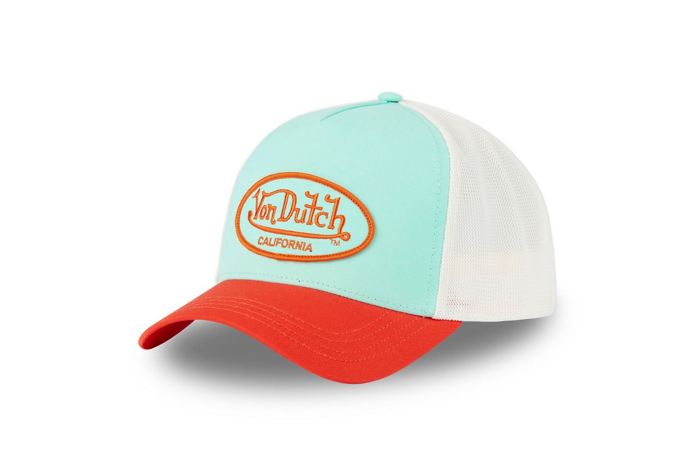 Von Dutch Trucker Cap Von Dutch Originals Trucker Cap 3COLOR Poly Baseball Mesh Orange/White (Basecap, Meshcap, Trucker Kappe) von Von Dutch