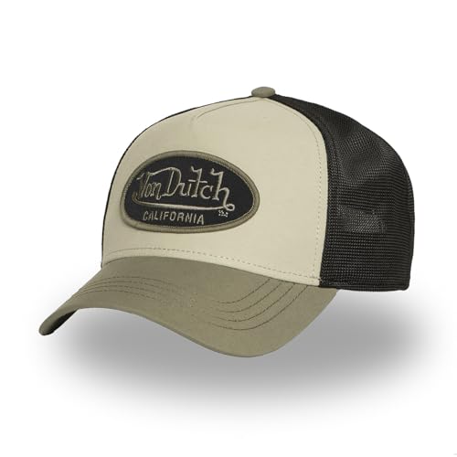 Von Dutch Trucker Cap mit Netz für Erwachsene, Patch Poly, Khaki/Schwarz/Beige, One size von Von Dutch