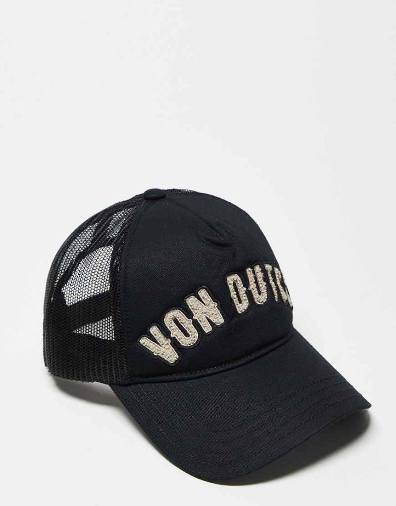 Von Dutch - Trucker-Kappe in Schwarz mit Bouclé-Logo von Von Dutch