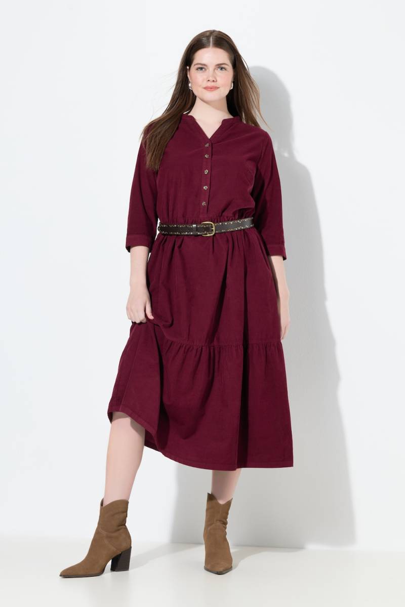 Große Größen Cord-Maxikleid, Damen, lila, Größe: 50/52, Baumwolle, Ulla Popken von Von Landen