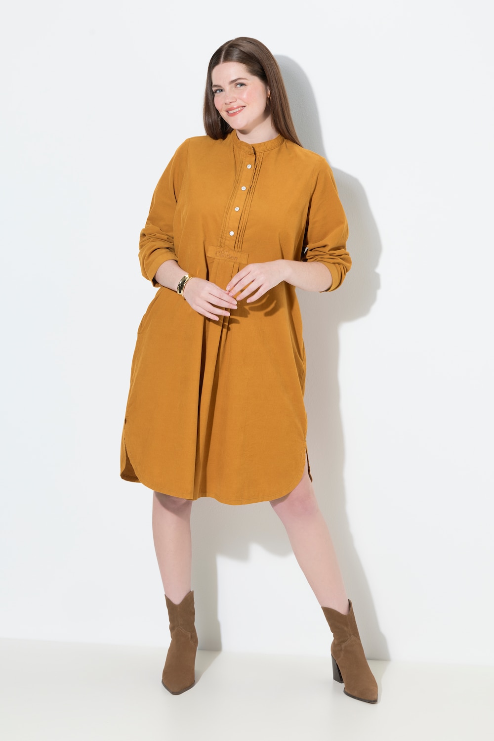 Große Größen Cordkleid, Damen, orange, Größe: 42, Baumwolle, Ulla Popken von Von Landen