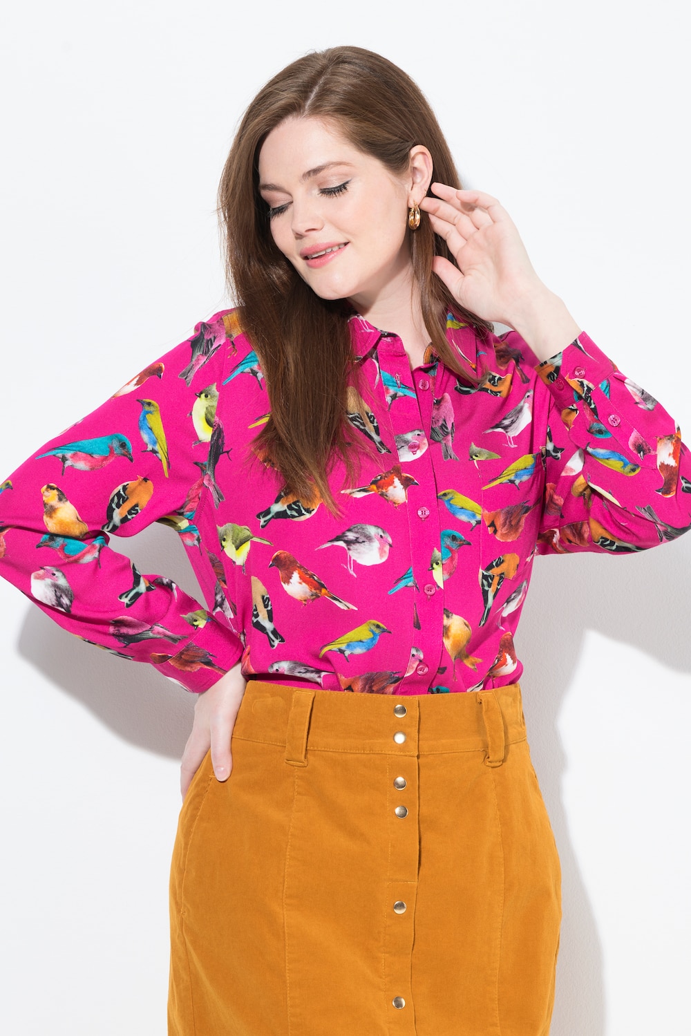 Große Größen Hemdbluse, Damen, rosa, Größe: 42/44, Viskose, Ulla Popken von Von Landen