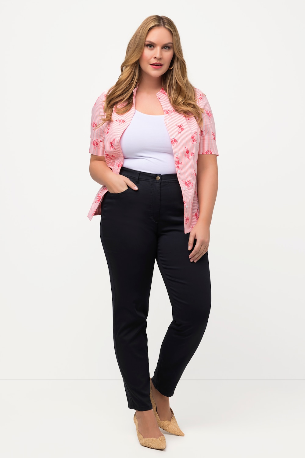 Große Größen Hose Sophie, Damen, blau, Größe: 60, Baumwolle/Polyester, Ulla Popken von Von Landen