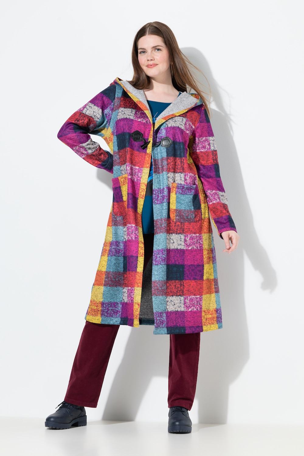 Große Größen Long-Sweatjacke, Damen, rosa, Größe: 58/60, Polyester, Ulla Popken von Von Landen