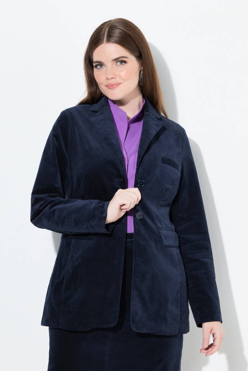 Große Größen Samtblazer, Damen, blau, Größe: 50, Baumwolle, Ulla Popken Große Größen Samtblazer, Damen, blau, Größe: 50, Baumwolle, Ulla Popken von Von Landen